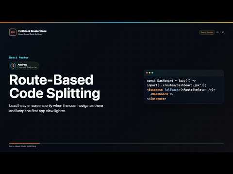 Route Based Code Splitting Explained Fullstack Masterclass React Router Course