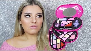 Full Face Only Using Kids Makeup Challenge ♡ Jasmine Hand