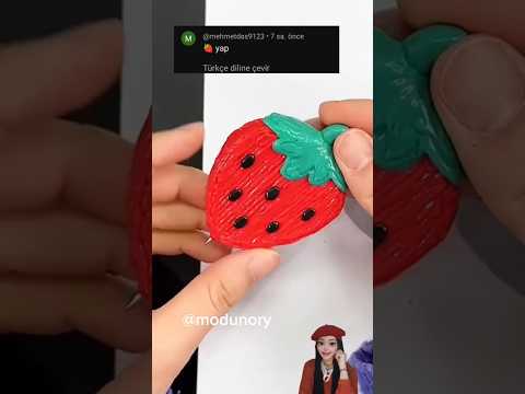 3d kalemle çilekli kalem yapıyoruz 💖 #kendinyap #diy #3dkalem #3dpen