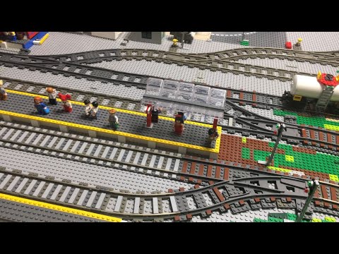 Dietmar´s Brick-World (7) Zugstrecke Teil 2 Bahnhof mit TrixBrix Weichen