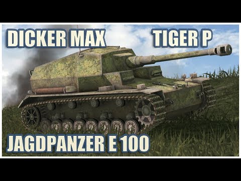 Dicker Max, Jagdpanzer E 100 & Tiger (P) • WoT Blitz Gameplay