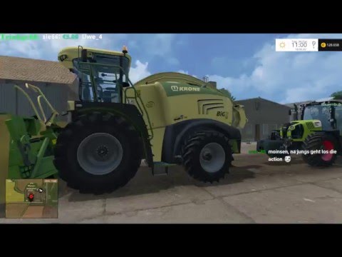 Ls15 Häckslen 1 Teil mit den Zuschauern auf der Schönebeck