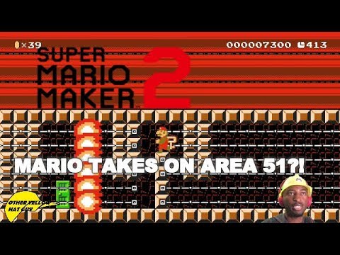 SUPER MARIO MAKER -  MARIO IN AREA 51!!