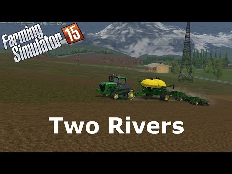 Farming Simulator 15 on Two Rivers seeding sunflowers