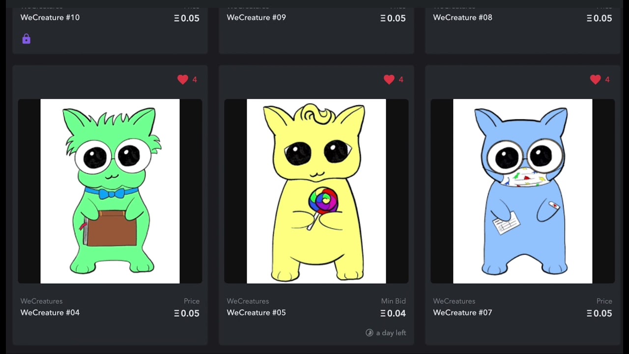 #WeCreatures Opensea Collection so far...