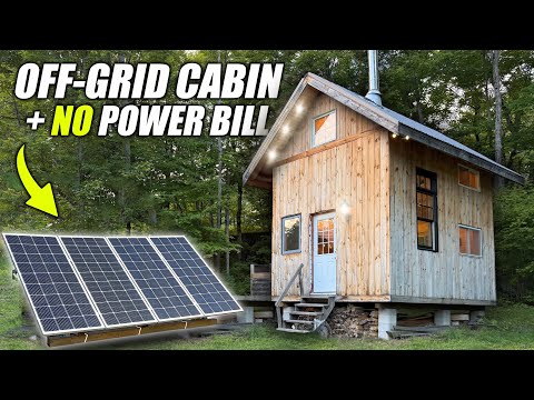 Cheap & Simple Off Grid Cabin Solar Set Up - Anyone Can Do This!