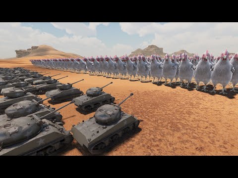 100 TANKS vs 1000 GIANT CHICKENS - Ultimate Epic Battle Simulator 2 | UEBS 2