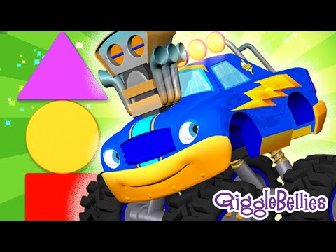 Monster Trucks Learn Shapes + More Episodes | 1 Hour | GiggleBellies