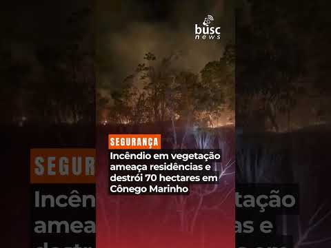 Incêndio em vegetação ameaça residências e destrói 70 hectares em Cônego Marinho