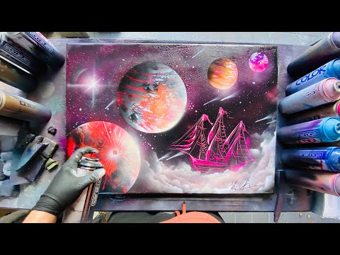 Space Sailor - SPRAY PAINT ART - by Skech
