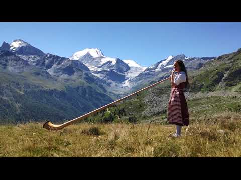 Solo Alphorn in the Mountains