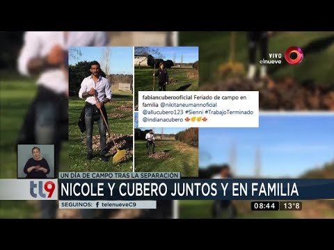 Nicole y Cubero juntos y en familia