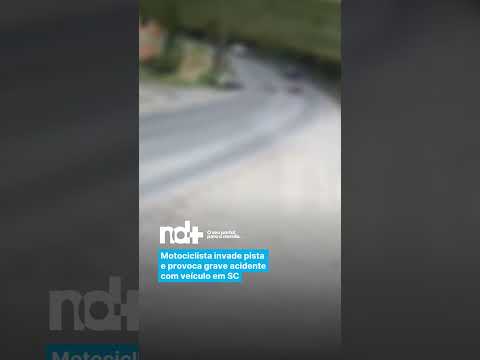 Motociclista invade pista e provoca grave acidente com veículo em SC