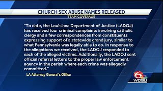 Louisiana Attorney General's Office comments on release of church sex abuse names