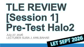 TLE LET Review Session 1 Pre-Test Halo2 [July 27, 2026]