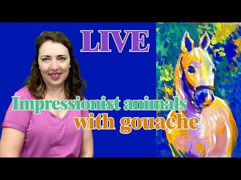 Impressionist style animals with gouache: live demo, paint along and Q&A