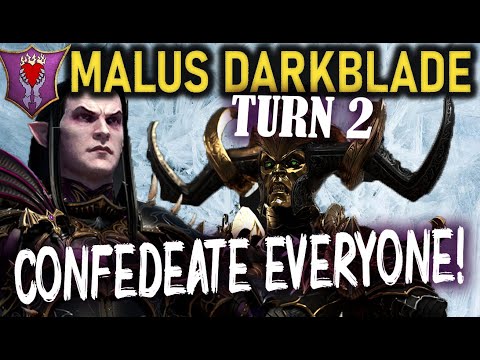 Malus Darkblade CONFEDERATION Guide - ALL Lords Turn 40 (1/2)