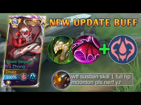 THIS IS WHY YU ZHONG CAN FRONT LONGER IN TEAM FIGHTS USING THIS TANK SUSTAIN BUILD - MLBB