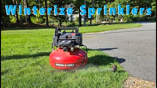 DIY Winterize a Sprinkler System with a Small Pan Air Compressor  6 Gallon. Blowout Irrigation