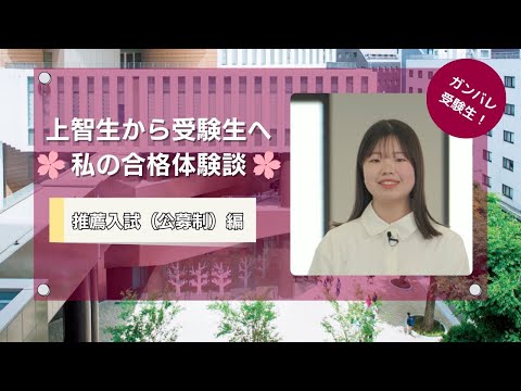【上智大学】受験生応援メッセージ（特別入試編）