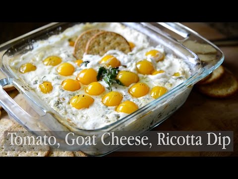 Baked Cherry Tomato, Goat Cheese & Ricotta Dip