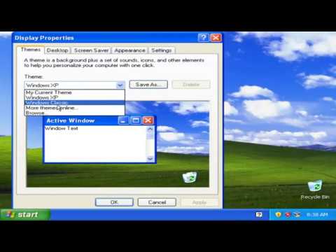 Transforming Windows XP to Windows 95.