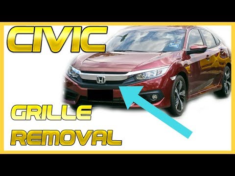 2016 2017 2018 Honda Civic Front Grille Grill Removal Replace How to Remove Install 10th Gen