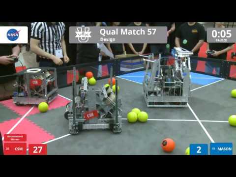 VEX Worlds 2016 - VEX U - Design - Qual 57 (CSM) 108 vs 82 (MASON)