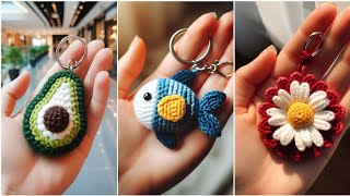 Cute Crochet keychain design ideas. Keychain design model. #crochet #knitting #keychain 
