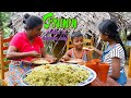 Shrimp Curry Delicious Yellow Rice With Shrimp Curry Cooked In Banana Leaf Village Kitchen Recipe