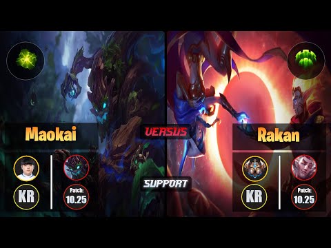 Canyon MAOKAI (Support) [Aftershock] VS RAKAN - Challenger KR Patch 10.25