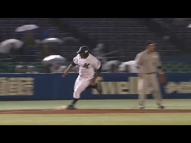 【2回裏】マリーンズ・鈴木が同点タイムリー!! デスパイネが1塁から生還する!! 2015/4/22 M-Bs