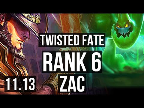 TWISTED FATE vs ZAC (MID) | 8/1/13, Rank 6 | BR Challenger | v11.13