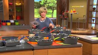 Rachael Ray Hard Anodized Dishwasher Safe 8qt. Covered Oval Pasta Pot with Rachael Ray