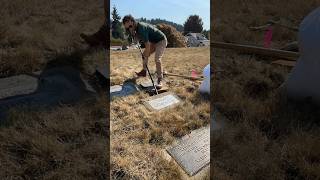 Raising and Cleaning a Headstone - Rest easy. #cemetery #graveyard  #headstone #grave