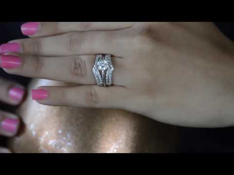 0.66 Ct. Double Row Criss Cross Ring Guard Enhancer - TwoBirch TB-GUARD-0127-WG-I