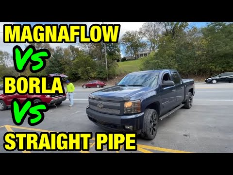 Chevy Silverado 5.3L V8:  STRAIGHT PIPES Vs MAGNAFLOW Vs BORLA!