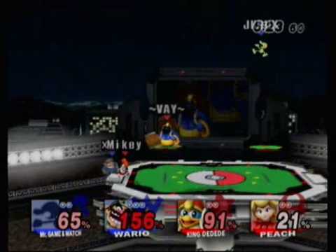 SSBB - Doubles - JKBuK (G&W) Omniswell (Wario) VS Vayseth (King Dedede) Mikey Lenetia (Peach) 6