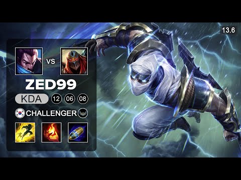 ZED99 Zed vs Yasuo Mid - KR Challenger - Patch 13.6 Season 13