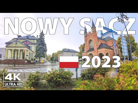 Nowy Sącz Polska Piesza Wycieczka 🌧️ 4K z Napisami