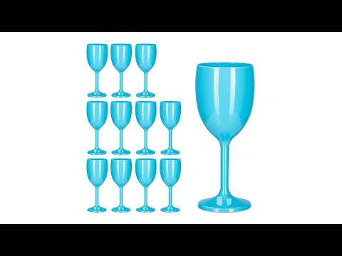 Türkise Weingläser Kunststoff 12er Set Türkis - Kunststoff - 8 x 19 x 8 cm