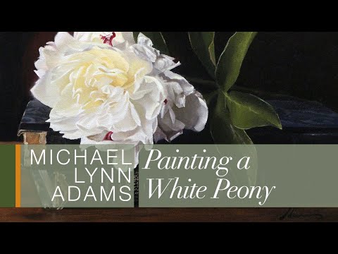 Painting a White Peony by Michael Lynn Adams