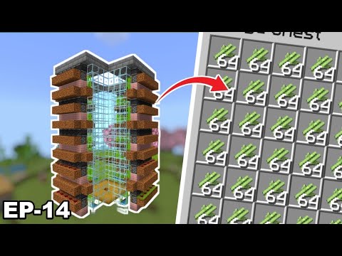 AUTOMATIC GIANT SUGARCANE FARM | MINECRAFT PE | #14