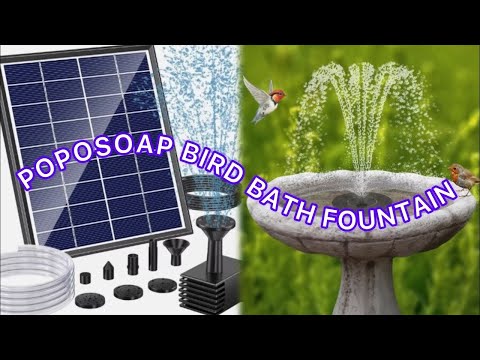 POPOSOAP Solar Fountain Pump for Bird Bath