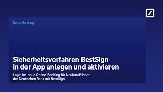 Sicherheitsverfahren BestSign in der App anlegen und aktivieren