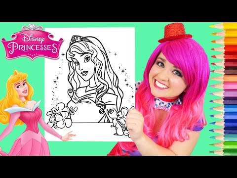 Coloring Aurora Sleeping Beauty Coloring Book Page Prismacolor Colored Pencils | KiMMi THE CLOWN Video