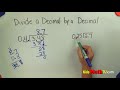 Dividing decimals by decimal values math video tutorial