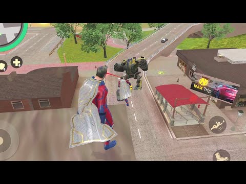 Rope Hero: Vice Town (Superhero on Building) Superhero Laser Gunner [BD100 Robot Machine] - HD