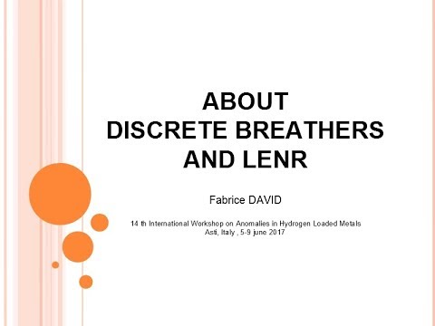 ASTI WORK12 - DAVID – About Descrete Breathers and LENR