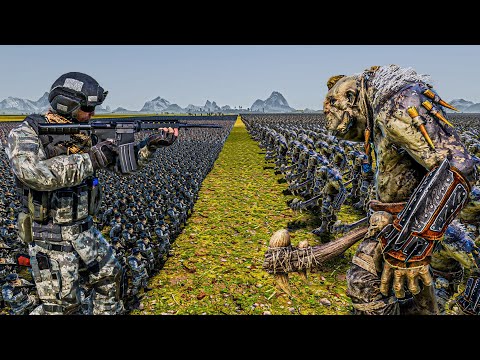 100.000 MODERN SOLDIERS vs 150.000 TROLLS - Ultimate Epic Battle Simulator 2 UEBS 2